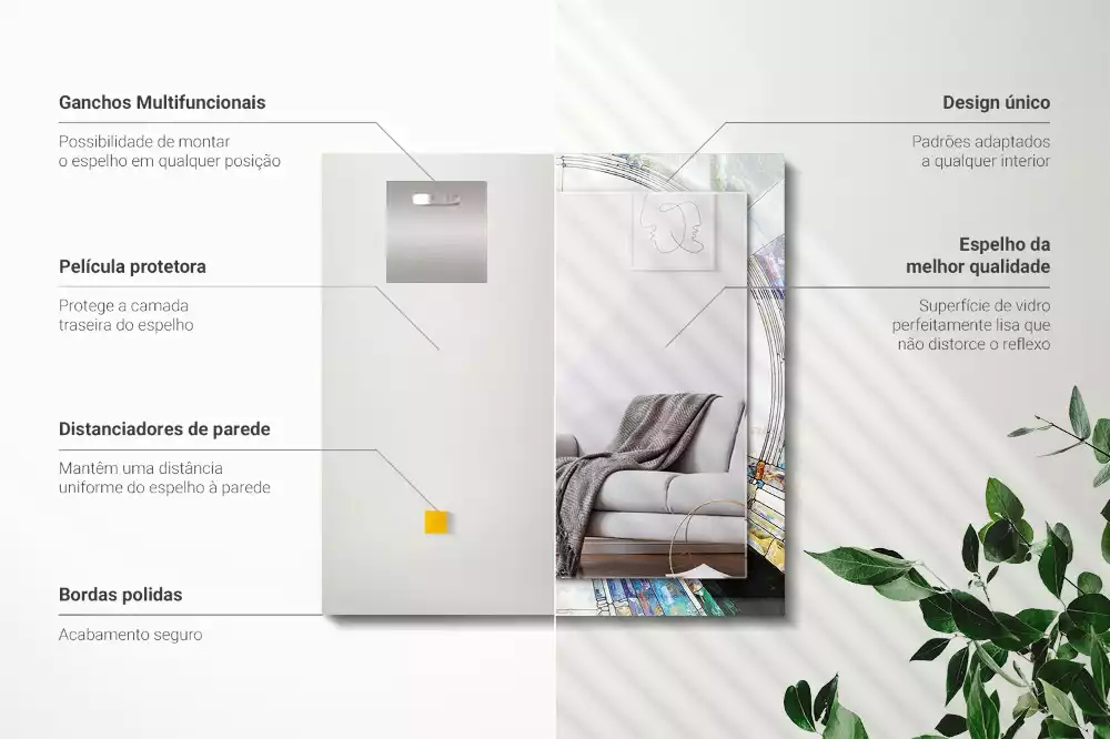 Miroir décoratif rectangulaire Mosaïque abstraite cercles