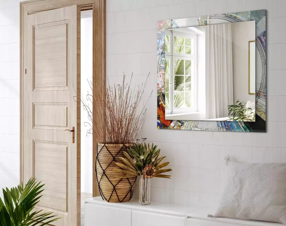 Miroir décoratif rectangulaire Mosaïque abstraite cercles