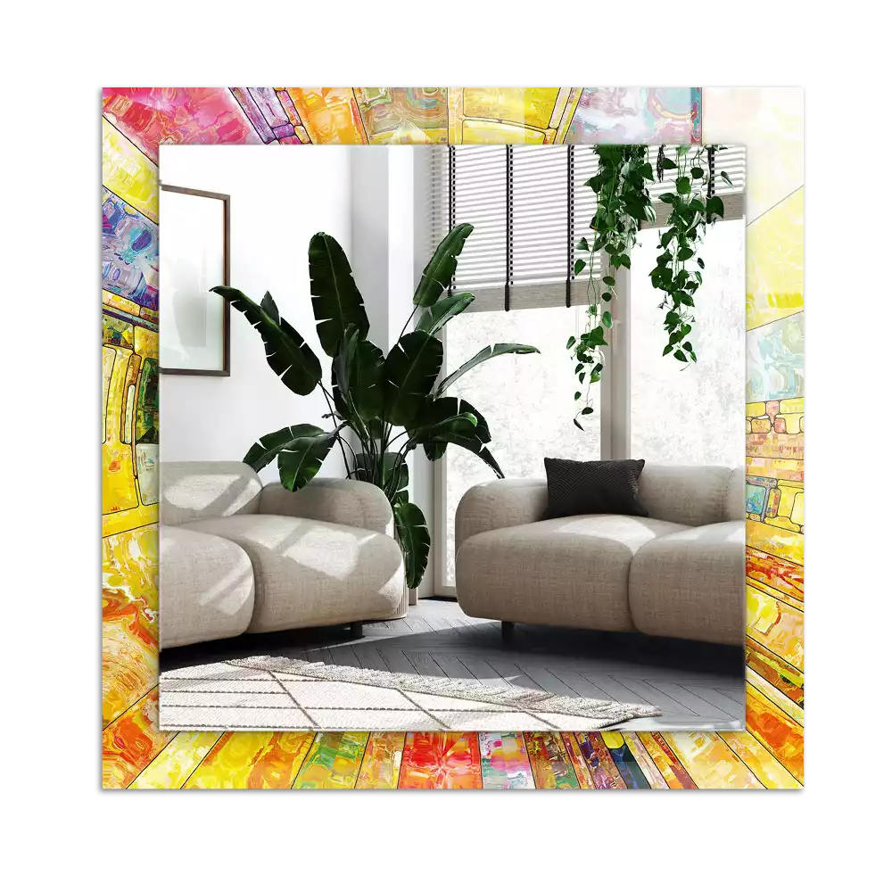 Miroir décoratif rectangulaire Mosaïque abstraite colorée