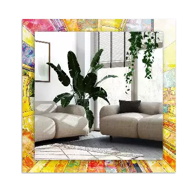 Miroir décoratif rectangulaire Mosaïque abstraite colorée