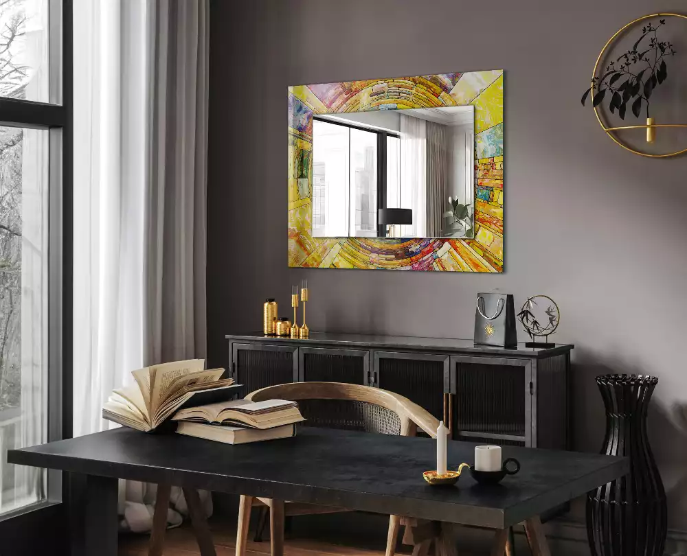 Miroir décoratif rectangulaire Mosaïque abstraite colorée