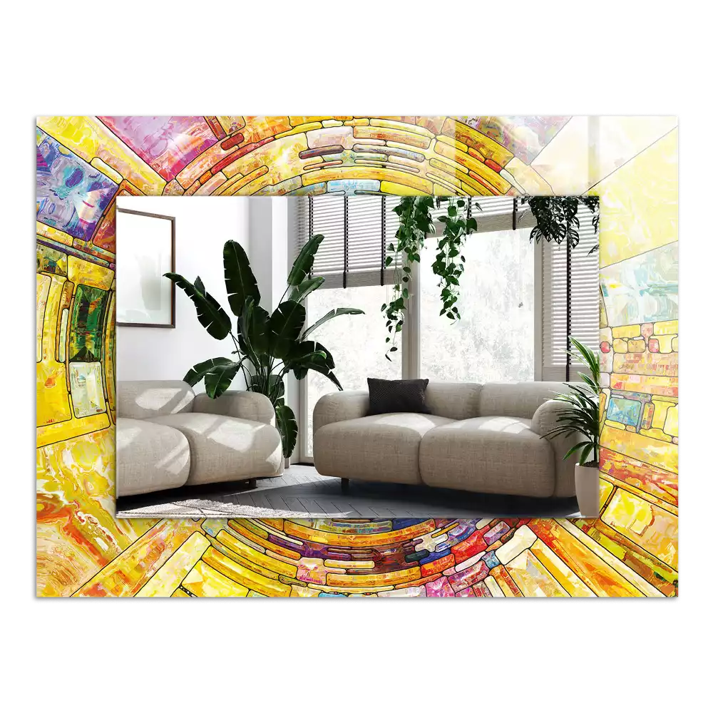 Miroir décoratif rectangulaire Mosaïque abstraite colorée
