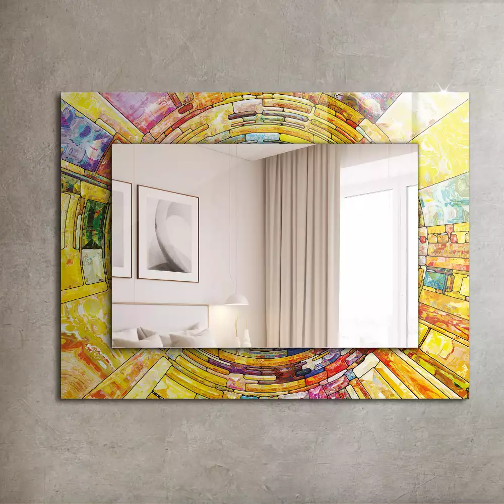 Miroir décoratif rectangulaire Mosaïque abstraite colorée