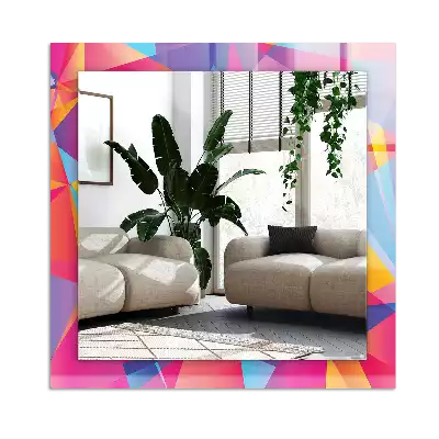 Miroir avec imprimé décoratif rectangulaire Motifs géométriques colorés