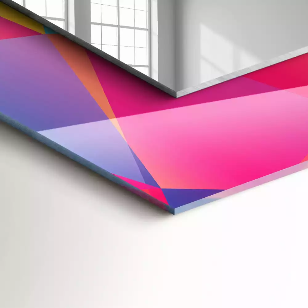 Miroir avec imprimé décoratif rectangulaire Motifs géométriques colorés