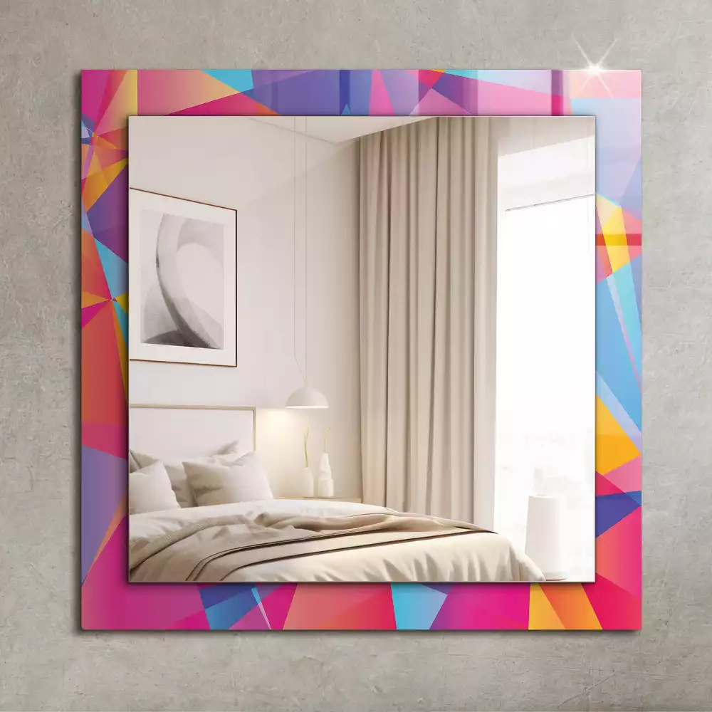 Miroir avec imprimé décoratif rectangulaire Motifs géométriques colorés