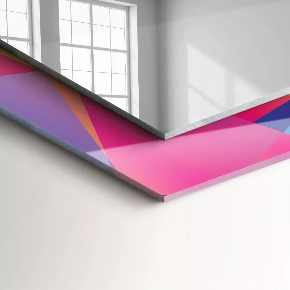 Miroir avec imprimé décoratif rectangulaire Motifs géométriques colorés