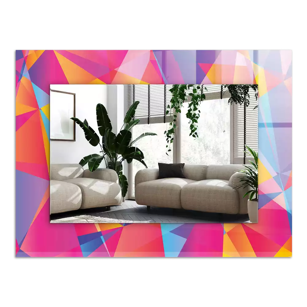 Miroir avec imprimé décoratif rectangulaire Motifs géométriques colorés
