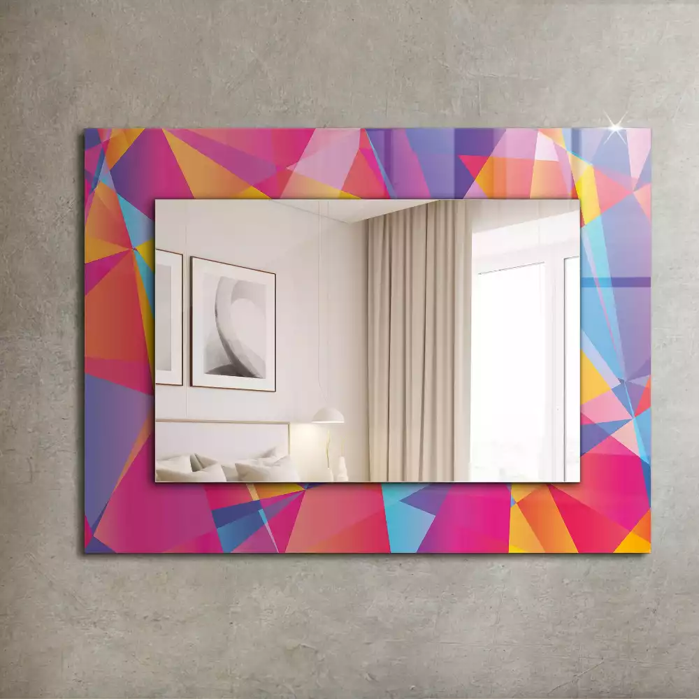 Miroir avec imprimé décoratif rectangulaire Motifs géométriques colorés