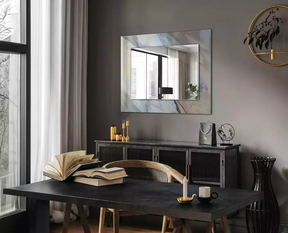 Miroir avec imprimé rectangulaire Motifs colorés abstraits