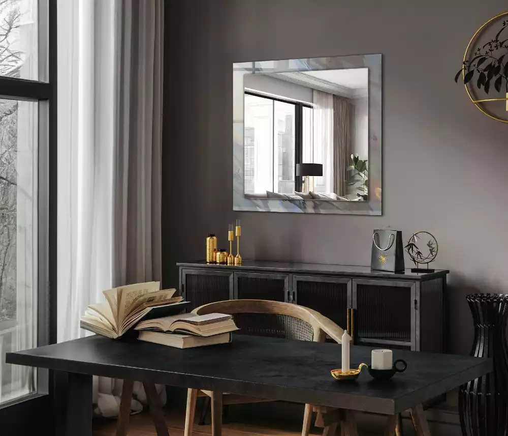 Miroir avec imprimé rectangulaire Motifs colorés abstraits