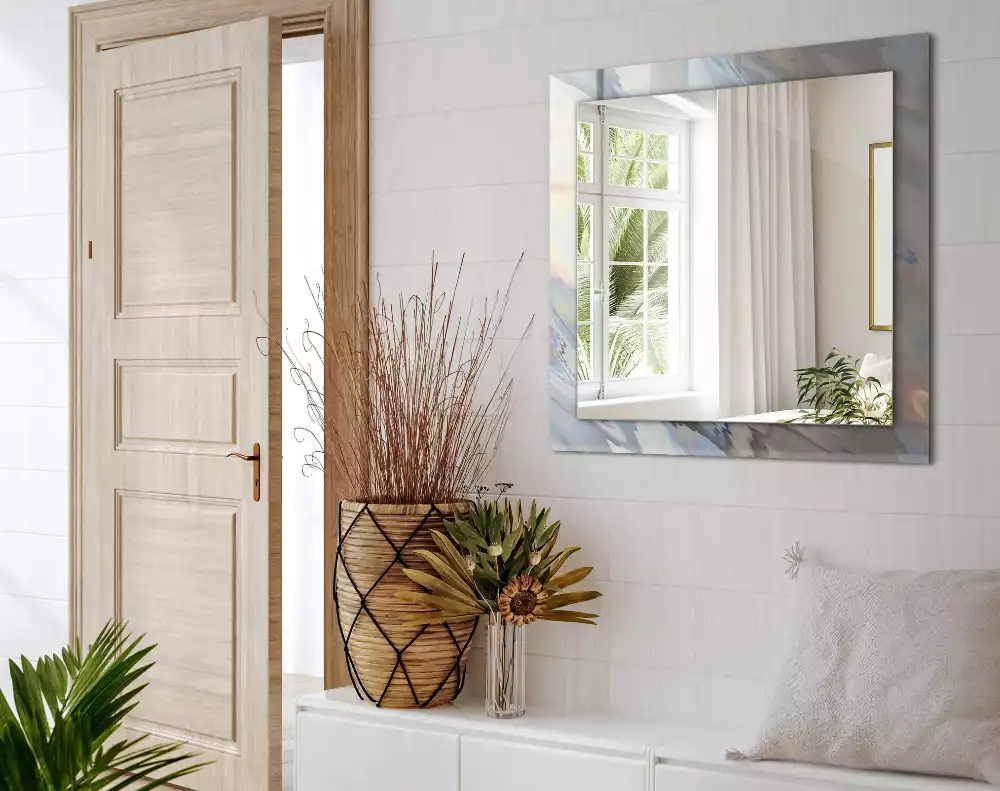 Miroir avec imprimé rectangulaire Motifs colorés abstraits