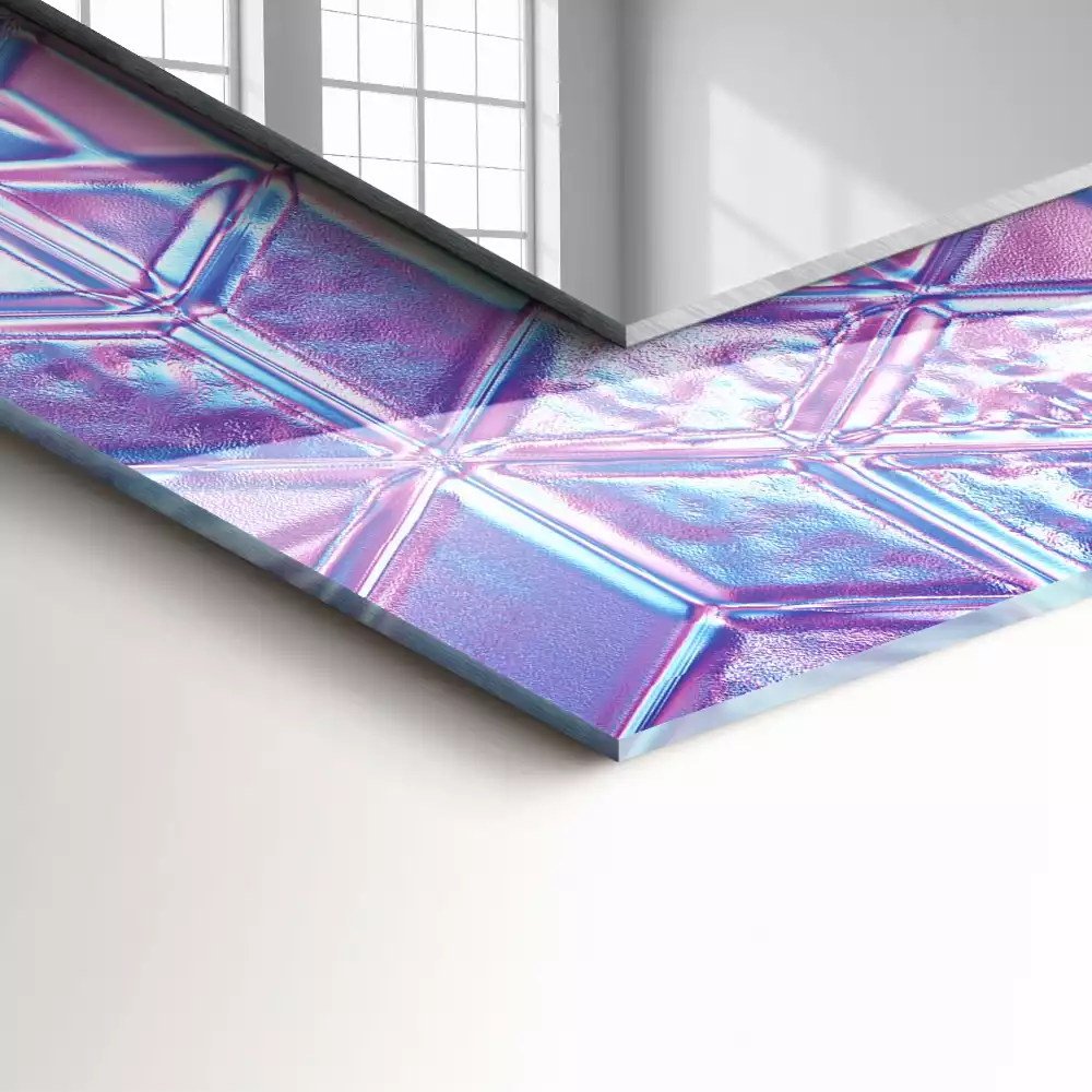 Miroir décoratif rectangulaire Cubes transparents colorés