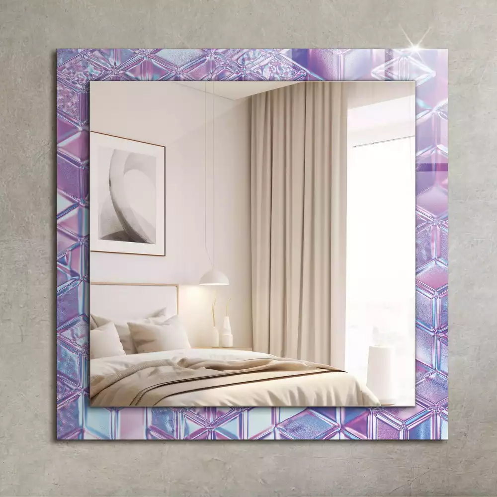 Miroir décoratif rectangulaire Cubes transparents colorés