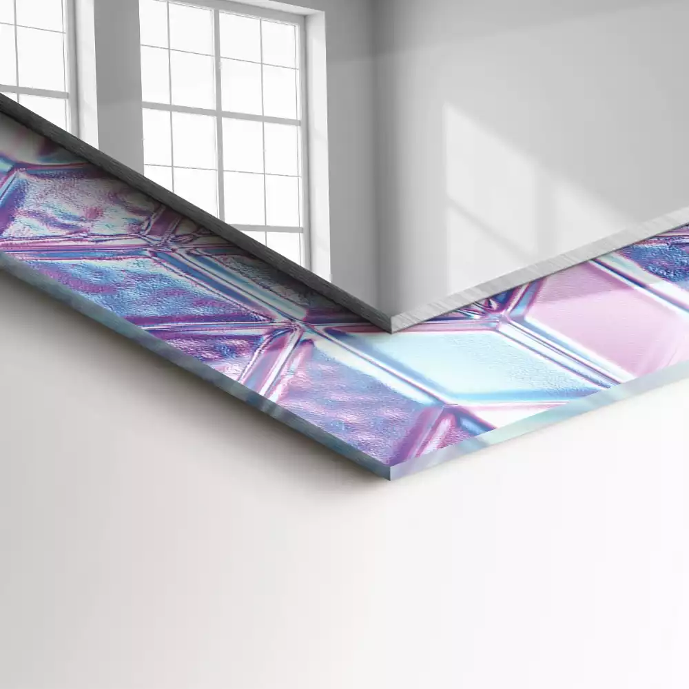 Miroir décoratif rectangulaire Cubes transparents colorés