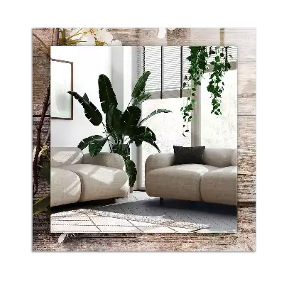 Miroir décoratif rectangulaire Fleurs sur bois