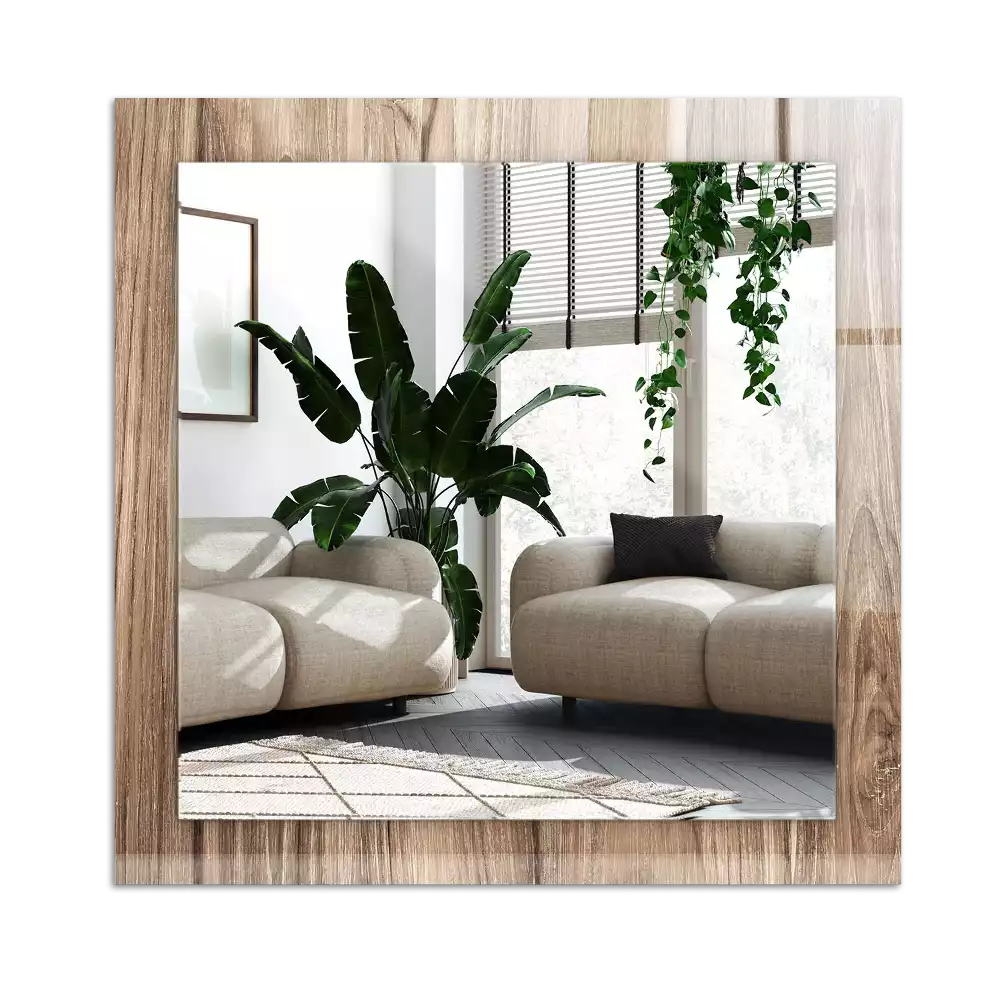 Miroir avec imprimé décoratif rectangulaire Plancher en bois