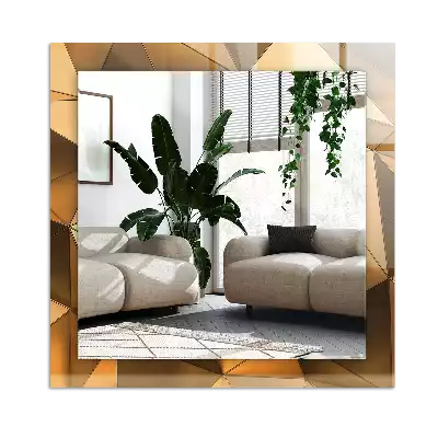 Miroir décoratif rectangulaire Motifs géométriques dorés