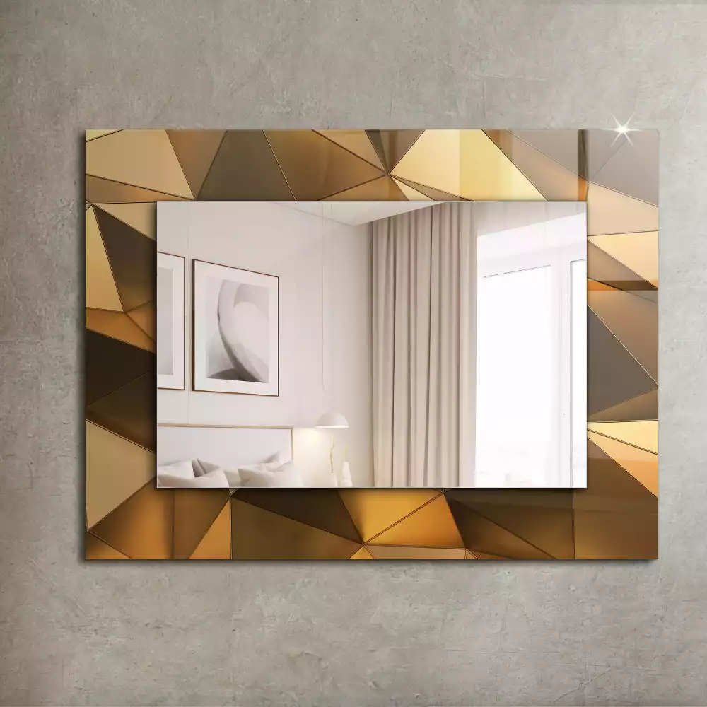 Miroir décoratif rectangulaire Motifs géométriques dorés