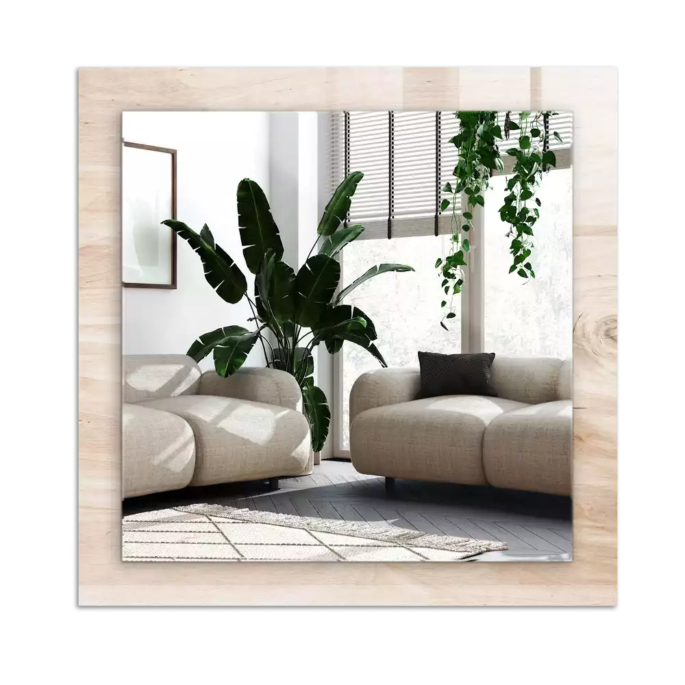 Miroir avec imprimé décoratif rectangulaire Bois avec nœuds