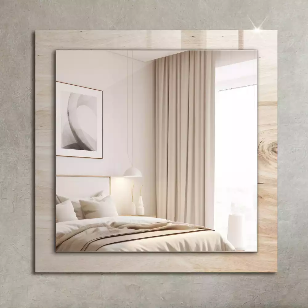 Miroir avec imprimé décoratif rectangulaire Bois avec nœuds