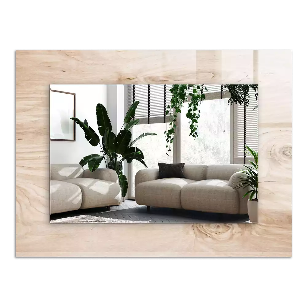 Miroir avec imprimé décoratif rectangulaire Bois avec nœuds