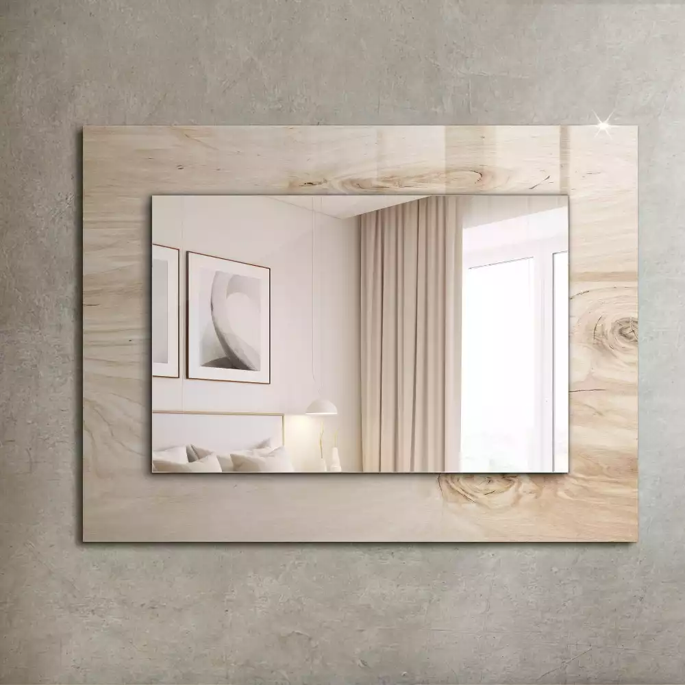 Miroir avec imprimé décoratif rectangulaire Bois avec nœuds