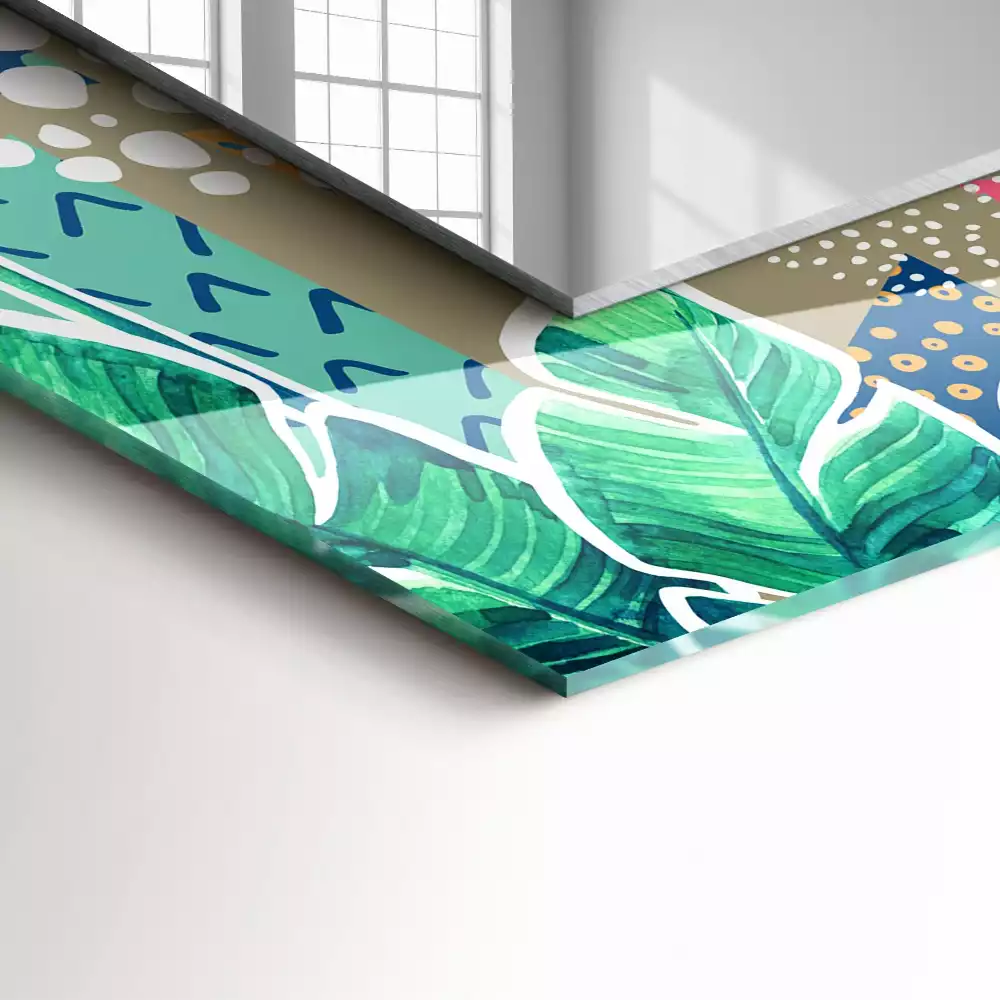 Miroir décoratif rectangulaire Fleurs et feuilles