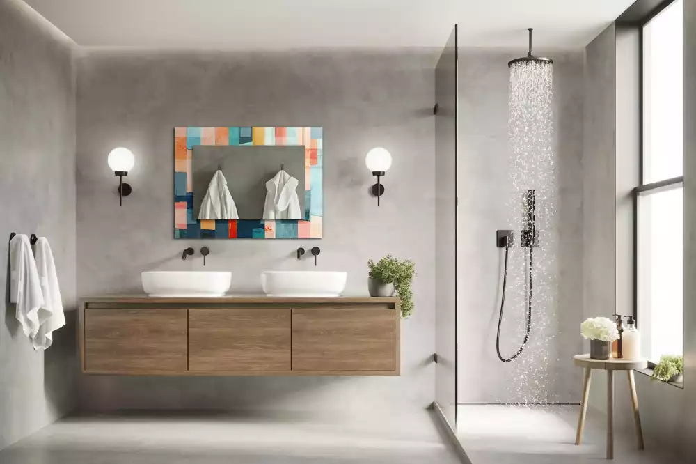 Miroir décoratif rectangulaire Rectangles abstraits colorés