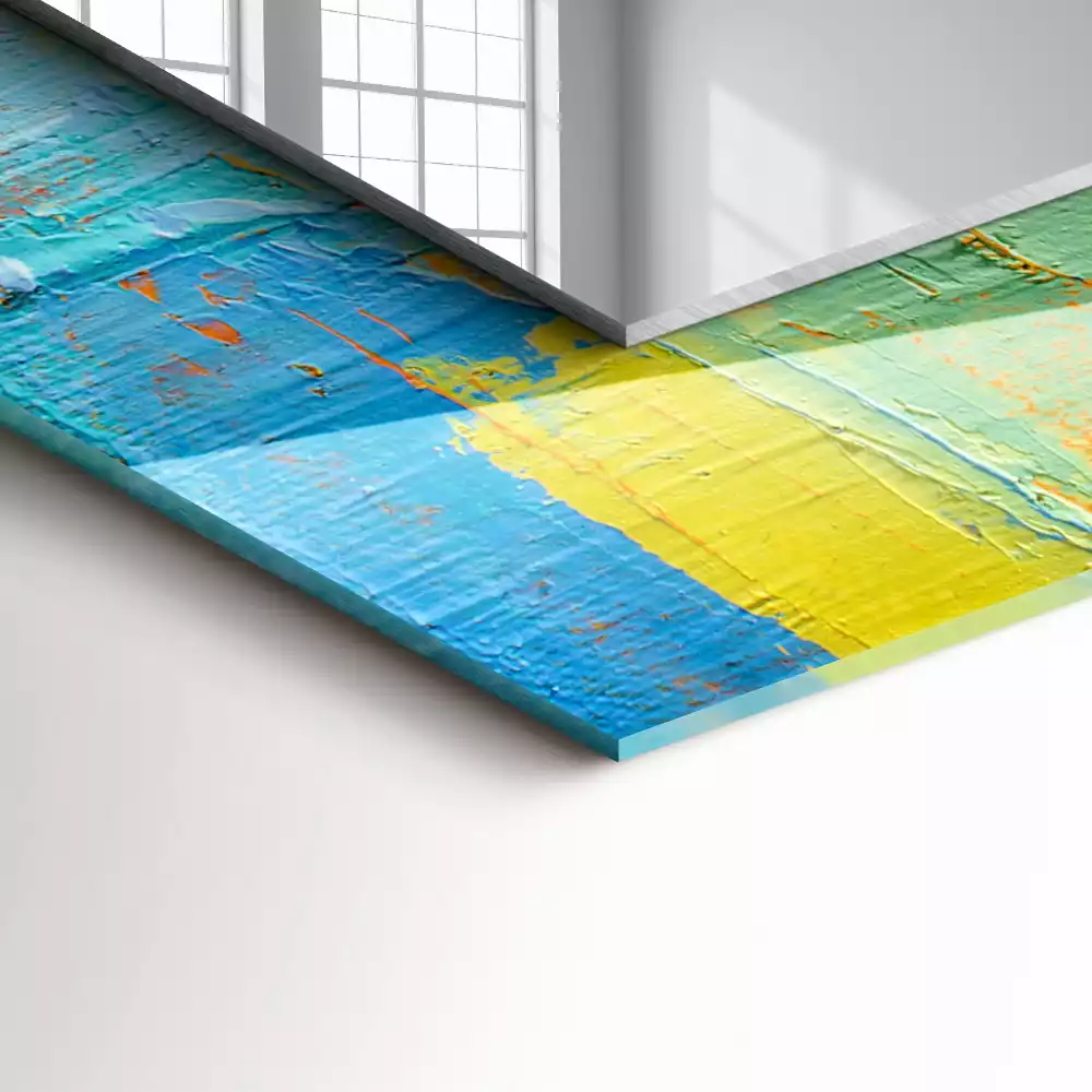 Miroir avec imprimé décoratif rectangulaire Peinture à l’huile abstraite