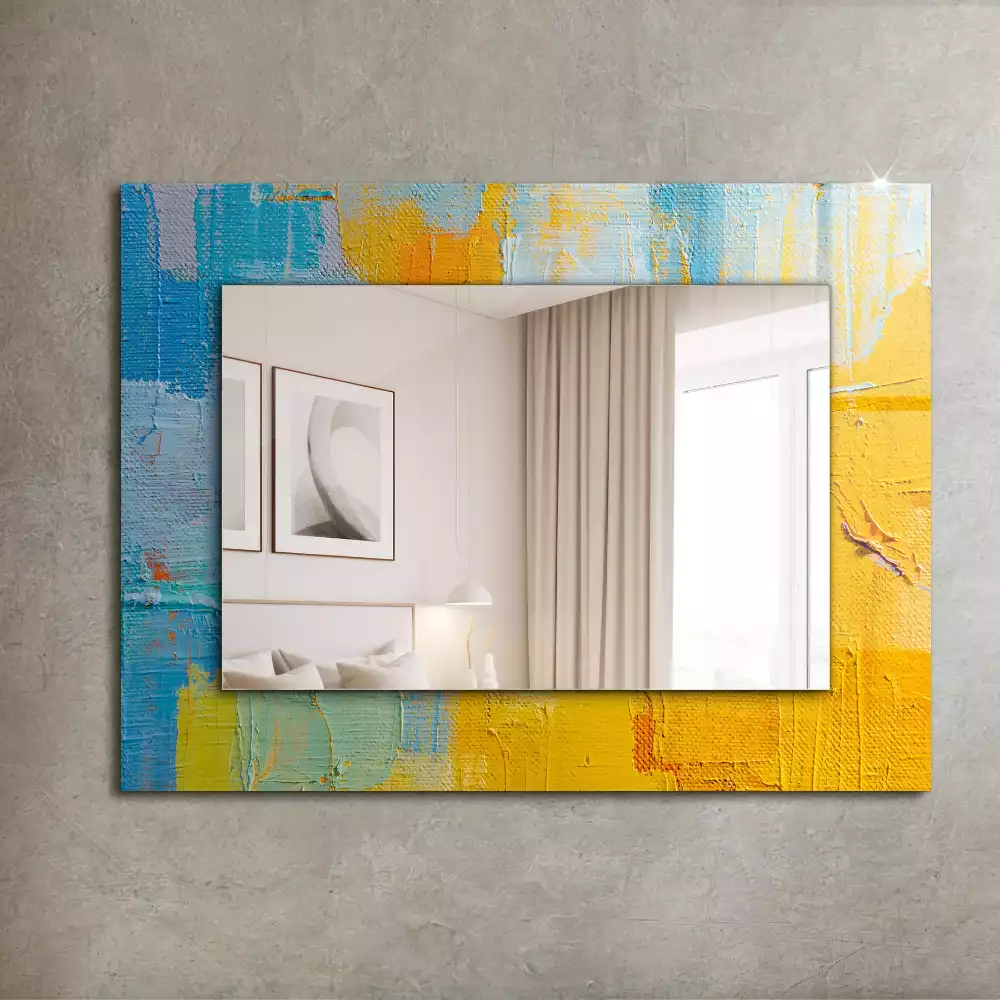 Miroir avec imprimé décoratif rectangulaire Peinture à l’huile abstraite