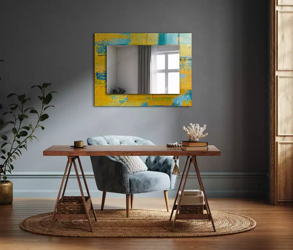 Miroir décoratif rectangulaire Peinture à l’huile abstraite