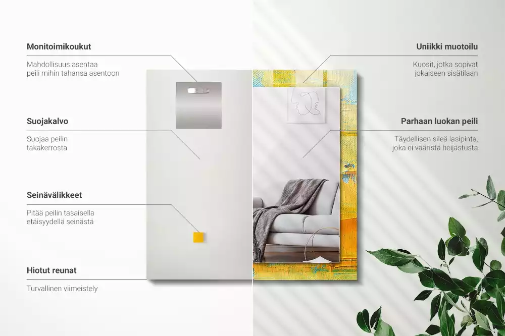 Miroir décoratif rectangulaire Peinture à l’huile abstraite