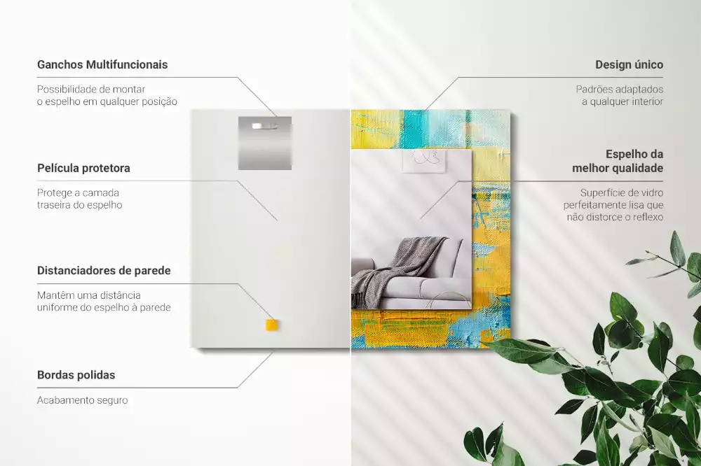 Miroir décoratif rectangulaire Peinture à l’huile abstraite