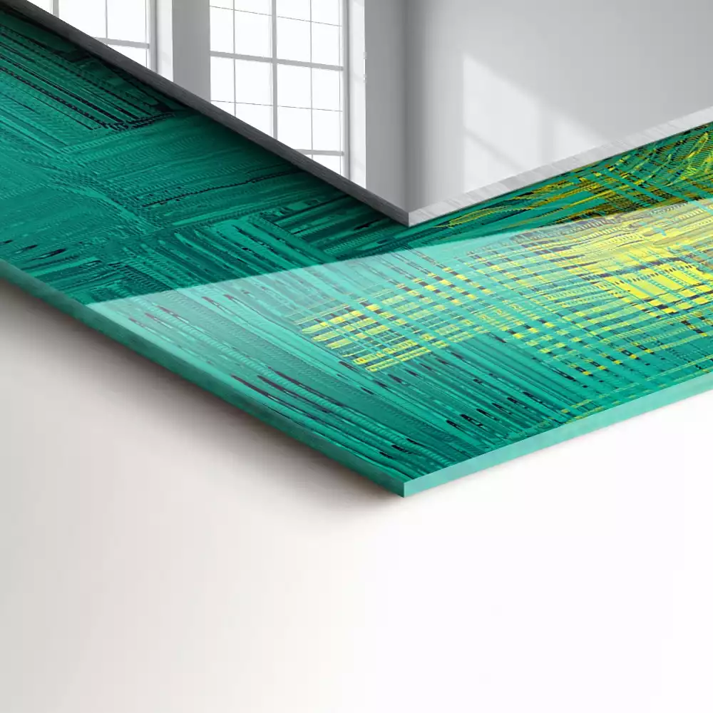 Miroir avec imprimé décoratif rectangulaire Composition de couleurs abstraite