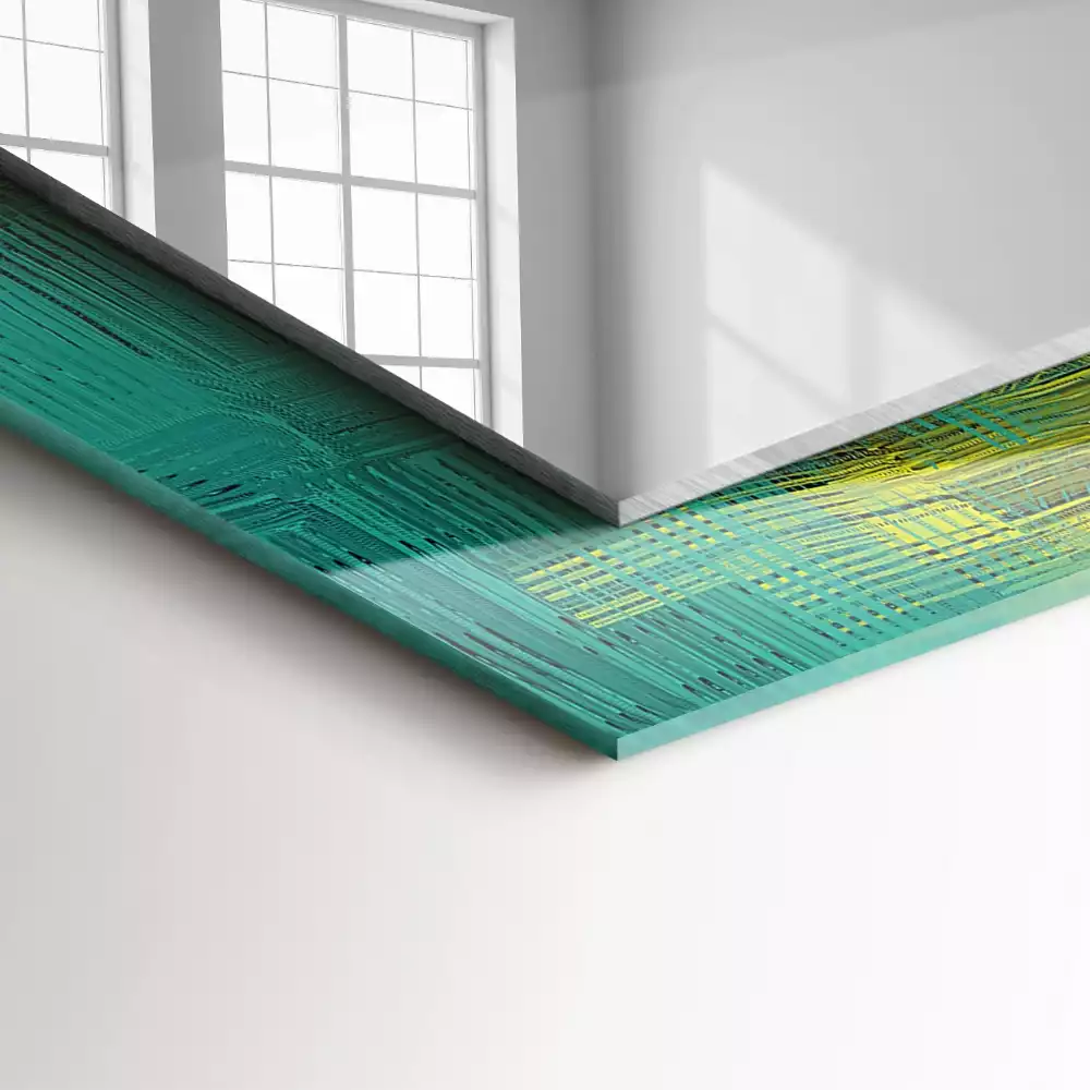 Miroir avec imprimé décoratif rectangulaire Composition de couleurs abstraite