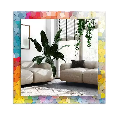 Miroir avec imprimé rectangulaire Mosaïque abstraite colorée