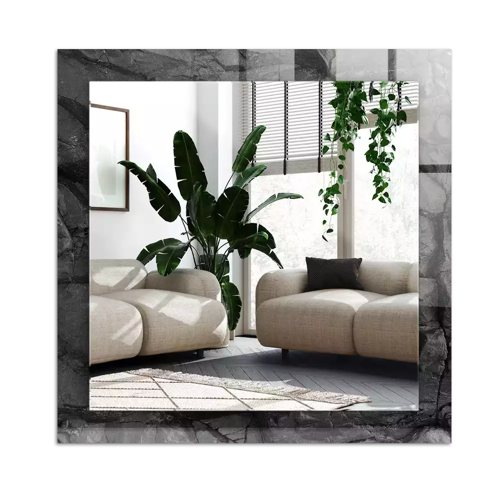 Miroir décoratif rectangulaire Roche noire fissures