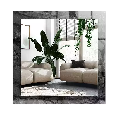 Miroir décoratif rectangulaire Roche noire fissures