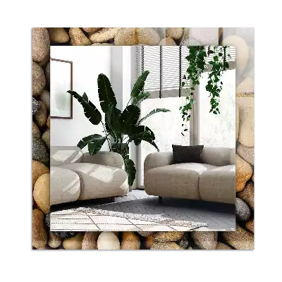 Miroir avec imprimé décoratif rectangulaire Pierres lisses colorées