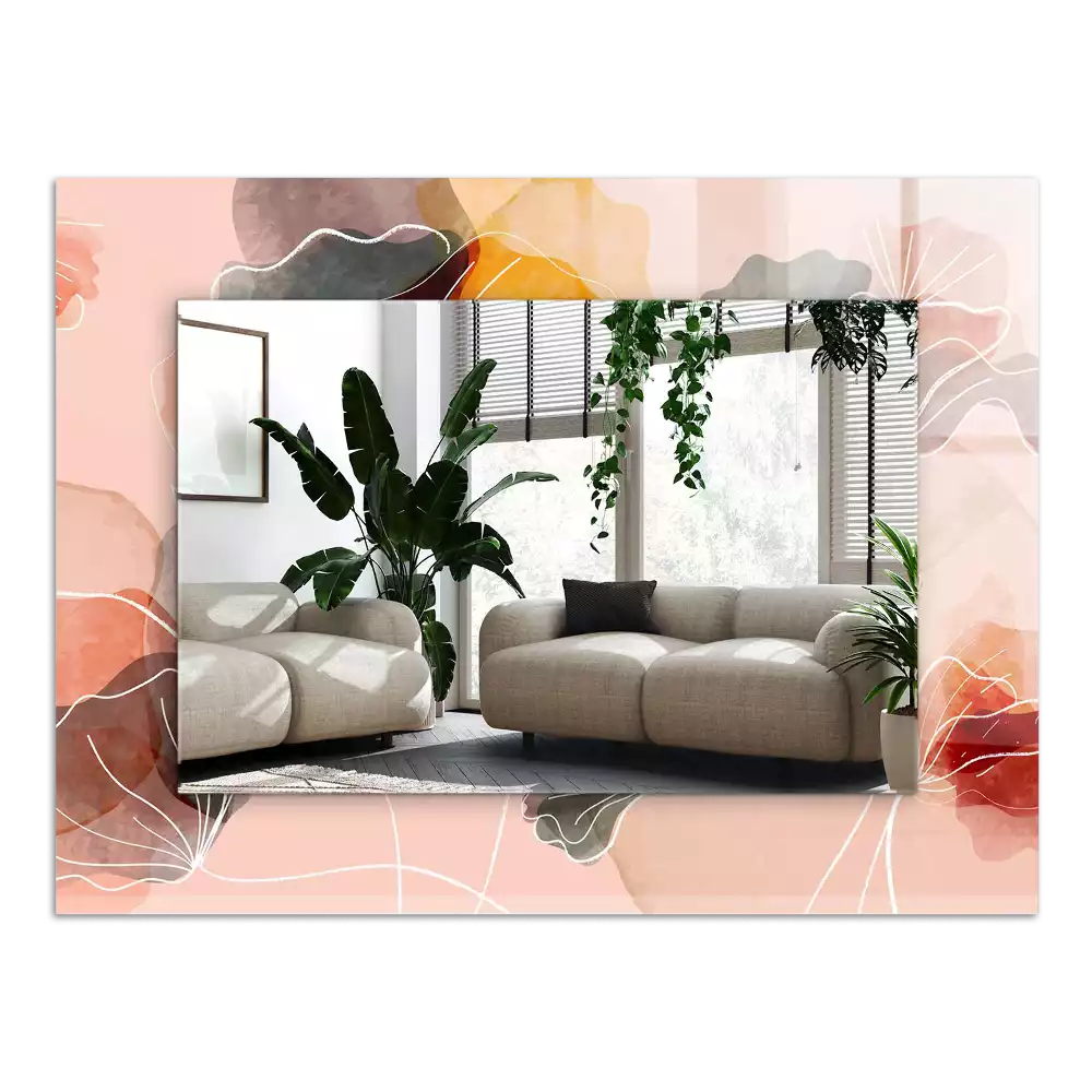 Miroir décoratif rectangulaire Motifs floraux abstraits