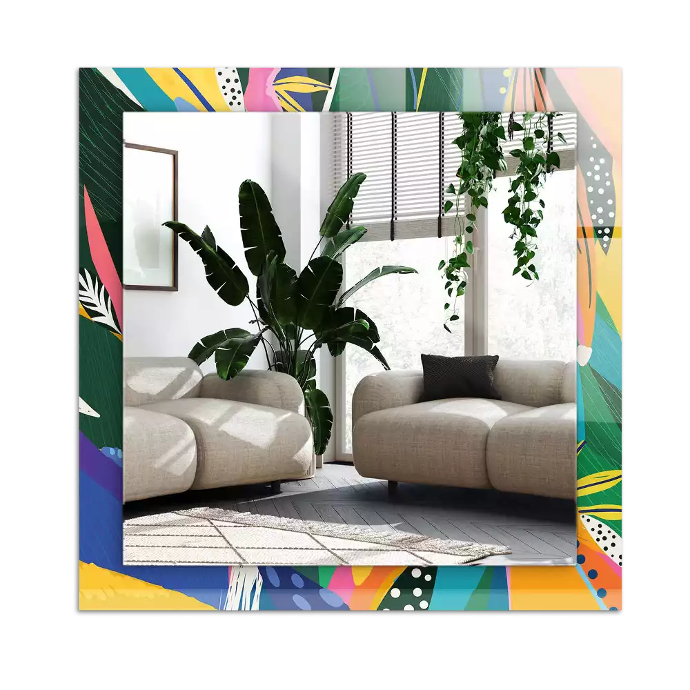 Miroir avec imprimé décoratif rectangulaire Motif abstrait coloré