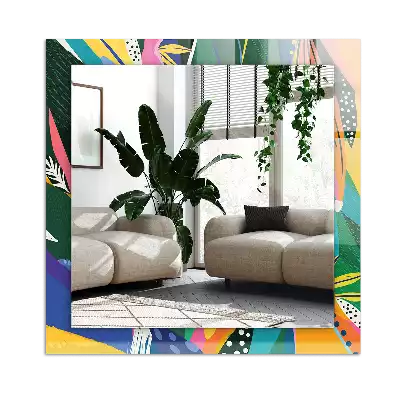 Miroir avec imprimé décoratif rectangulaire Motif abstrait coloré