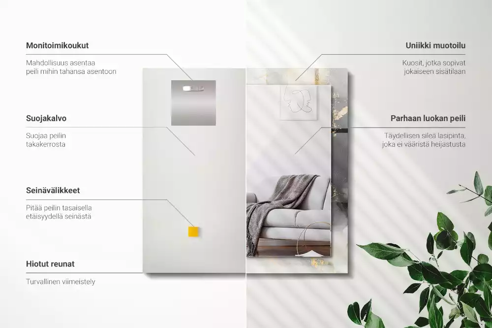 Miroir décoratif rectangulaire Art moderne abstrait