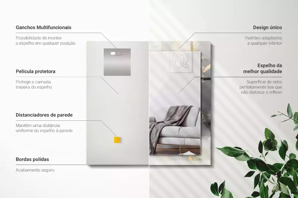 Miroir décoratif rectangulaire Art moderne abstrait