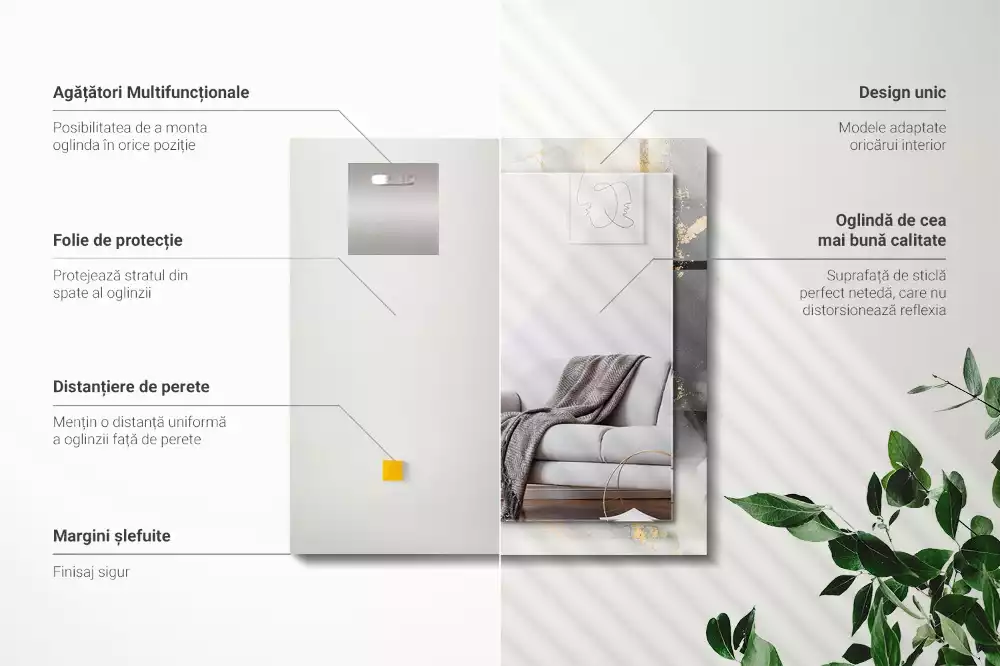 Miroir décoratif rectangulaire Art moderne abstrait