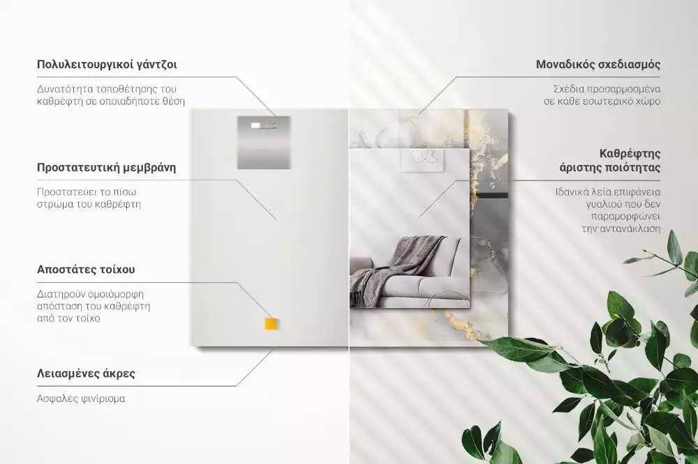 Miroir décoratif rectangulaire Art moderne abstrait