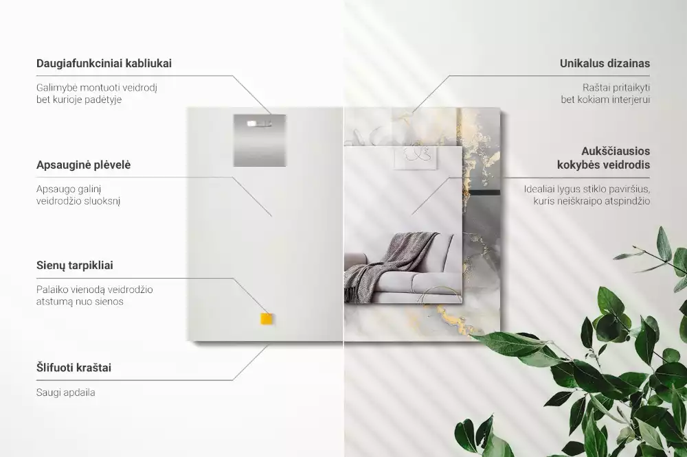 Miroir décoratif rectangulaire Art moderne abstrait