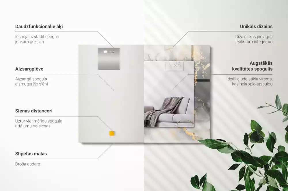 Miroir décoratif rectangulaire Art moderne abstrait