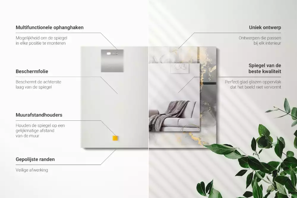 Miroir décoratif rectangulaire Art moderne abstrait